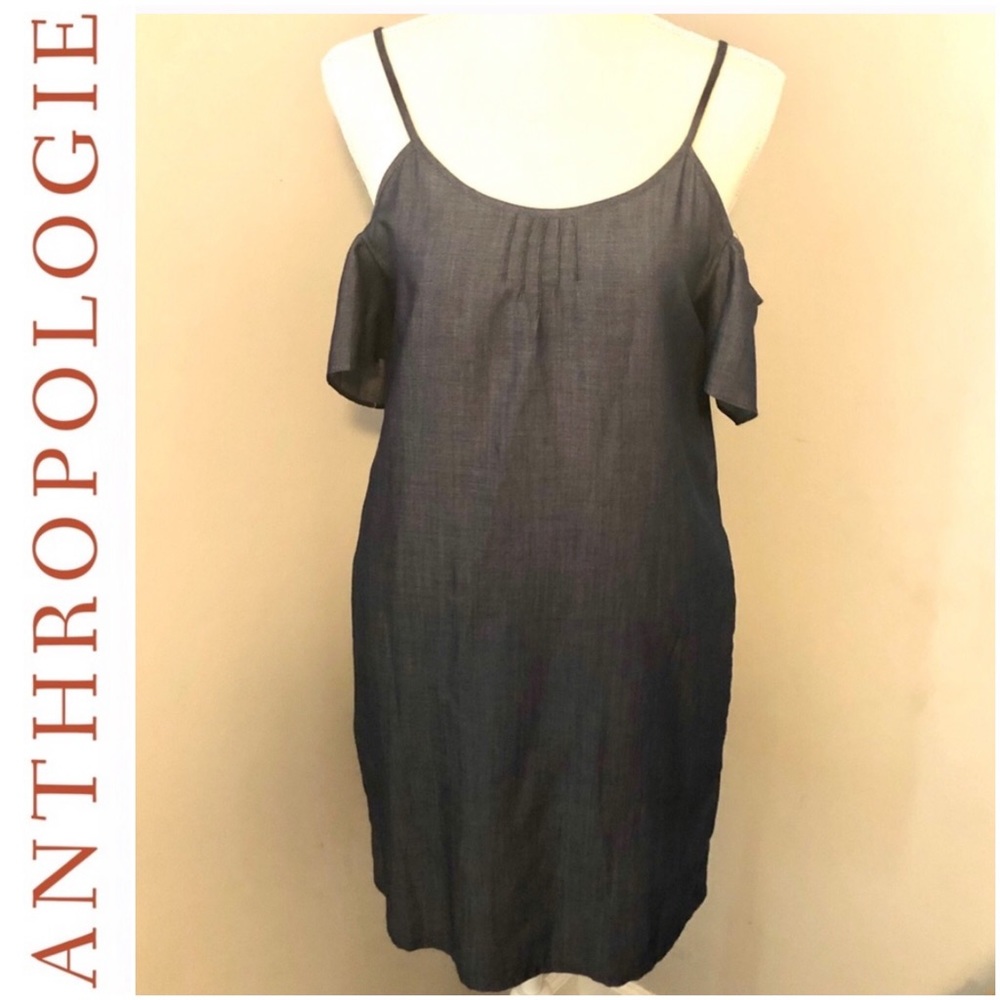Anthropologie Blue Mini Dress with Elegant Design